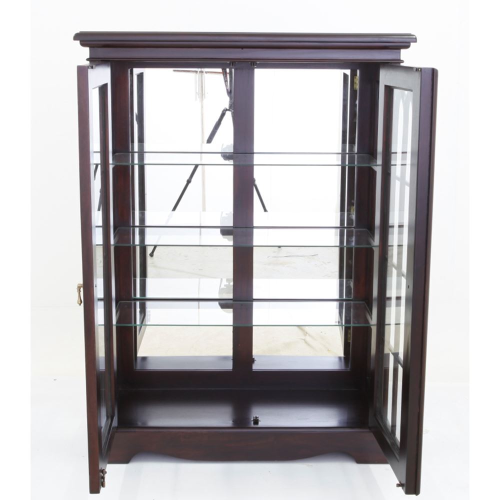 Solid Mahogany Wood Display Cabinet Glass Vitrine Antique Reproduction Design Ebay