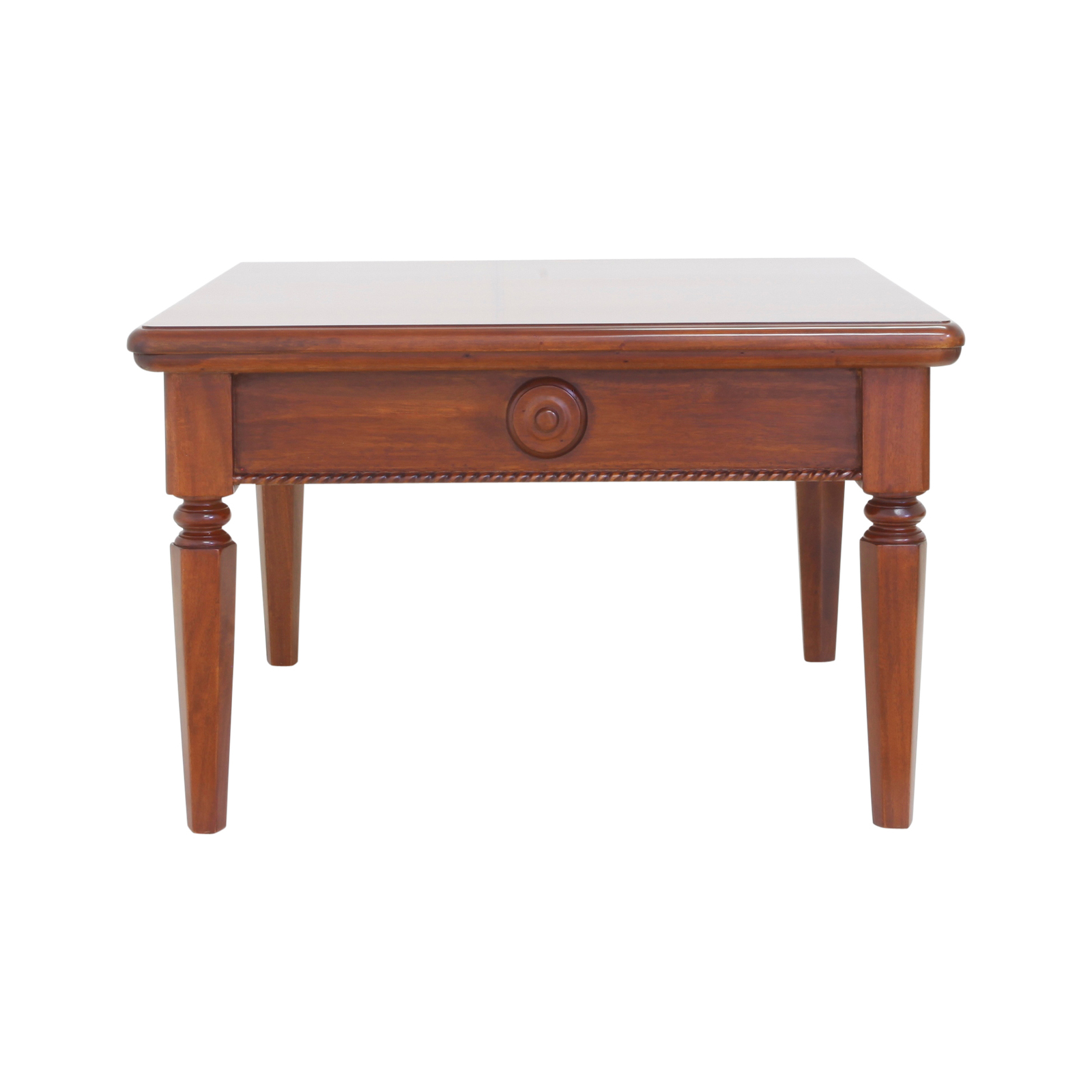 Antique Colonial Style Mahogany Wood Square Coffee Table 9175