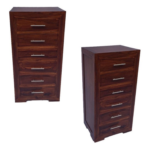 Solid Wood Bedroom Tallboy/Chest with 6 Large Drawers ...